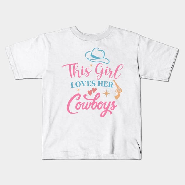 This Girl Loves Her Cowboys Kids T-Shirt by TheDesignDepot